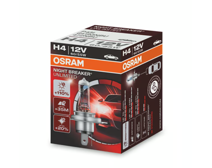 Attēls no OSRAM H4 Night Breaker Unlimited Halogen Light Bulb 12V / 60/55W