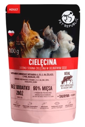 Изображение PET REPUBLIC Adult Finely chopped veal - wet cat food - 100 g