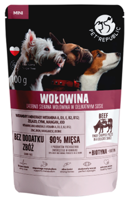 Изображение PET REPUBLIC Mini Finely chopped beef - Wet dog food - 100 g