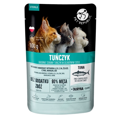 Attēls no PET REPUBLIC Steril Finely chopped tuna in sauce - wet cat food - 100 g