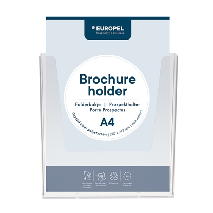 Picture of Prospektu turētājs Europel A4, stiprināms pie sienas; caurspīdīgs