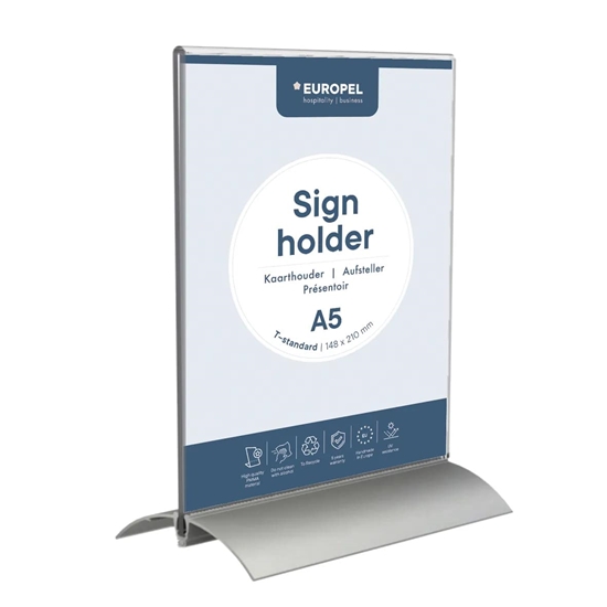 Picture of Prospektu turētājs EUROPEL A5, akrils ar alumīnija pamatni