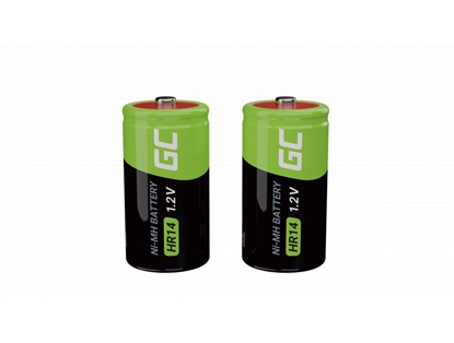 Attēls no Rechargeable batteries 2x C R14 HR14 Ni-MH 1.2V 4000mAh Green Cell