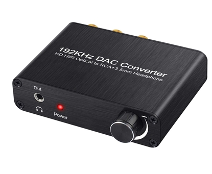Изображение RoGer DAC 192kHz 24bit S/PDIF to RCA Converter with headphone jack 3,5mm / Optical / Coaxial