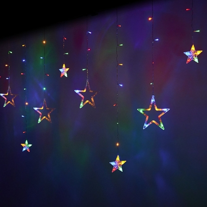 Attēls no RoGer LED Lights Curtains Stars 2,5m / 138LED Multicolor