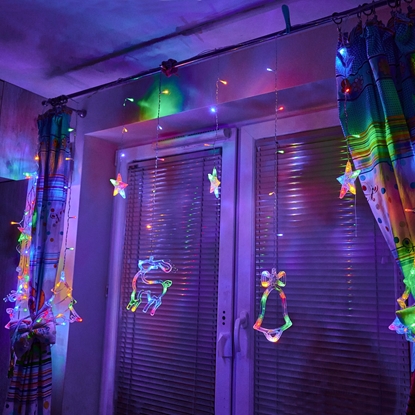 Attēls no RoGer LED Lights Reindeer Curtains 2,5m / 138LED Multicolor