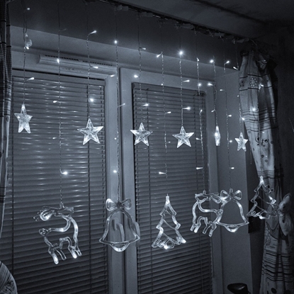 Attēls no RoGer LED Lights Reindeer Curtains 2,5m / 138LED Сold-white