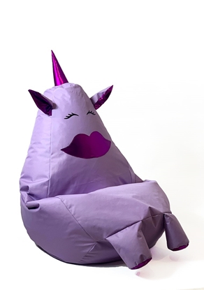 Изображение Sako bag pouffe Unicorn with mouth purple L 105 x 80 cm