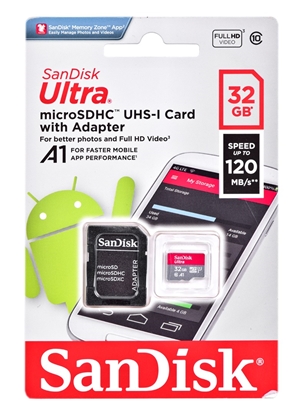 Attēls no Sandisk SDSQUAR-032G-GN6MN memory card 32 GB MicroSDHC Class 10 UHS-I