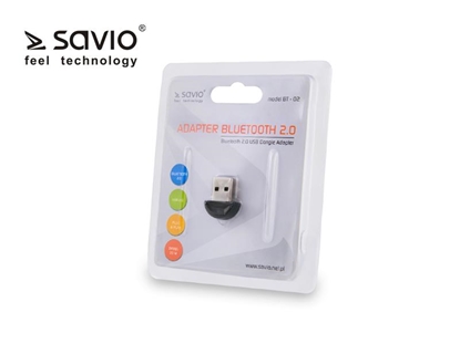 Изображение Savio BT-02 Bezvadu Bluetooth 2.0 Adapteris (USB 2.0  Wireless  3Mbps)