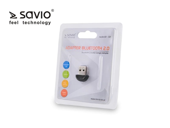 Picture of Savio BT-02 Bezvadu Bluetooth 2.0 Adapteris (USB 2.0  Wireless  3Mbps)