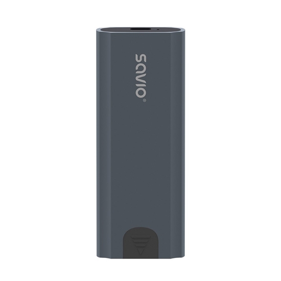 Picture of Savio M.2 SSD NVMe external drive enclosure, USB-C 3.1, AK-67, grey