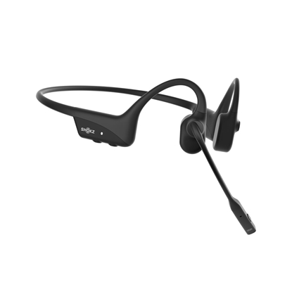 Attēls no SHOKZ OpenComm2 Wireless Bluetooth Bone Conduction Videoconferencing Headset | 16 Hr Talk Time, 29m Wireless Range, 1 Hr Charge Time | Includes Noise Cancelling Boom Mic, Black (C110-AN-BK)