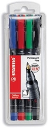 Attēls no STABILO OHPen universal permanent, 4 Pack permanent marker Bullet tip Black, Blue, Green, Red 4 pc(s)