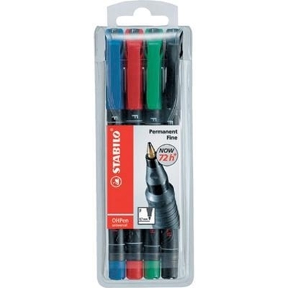 Attēls no STABILO OHPen universal permanent, 4 Pack permanent marker Bullet tip Black, Blue, Green, Red 4 pc(s)
