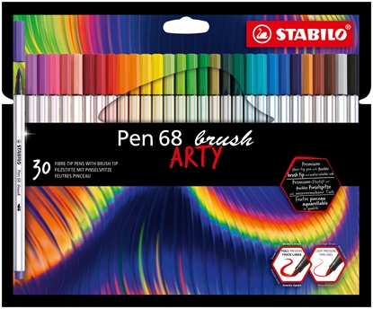 Picture of STABILO Pen 68 brush ARTY felt pen Assorted colours 30 pc(s)