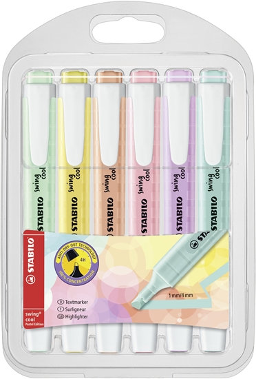 Picture of STABILO swing cool Pastel marker 6 pc(s) Chisel tip Multicolour