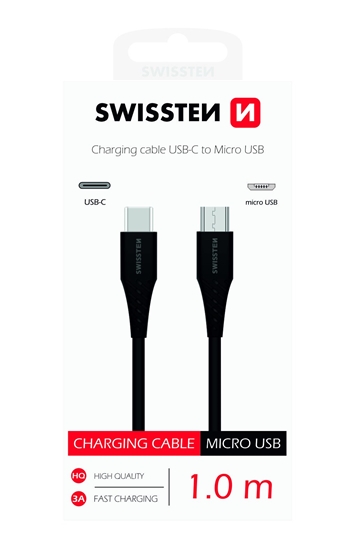 Picture of Swissten Basic Universal Quick Charge 3.1 USB-C to Micro USB Charging Cable 1m