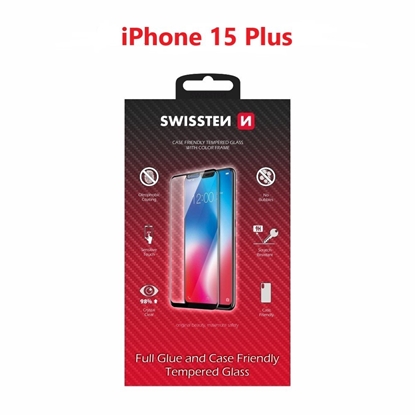 Picture of Swissten Full Face Tempered Glass for Apple iPhone 15 Plus