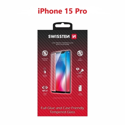 Picture of Swissten Full Face Tempered Glass for Apple iPhone 15 Pro