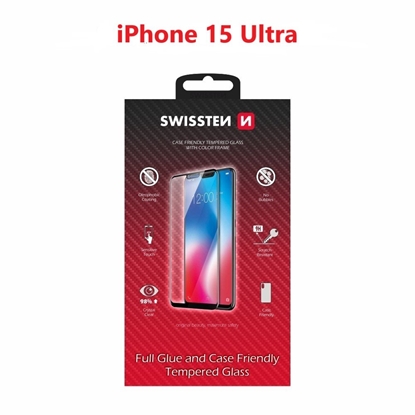 Picture of Swissten Full Face Tempered Glass for Apple iPhone 15 Pro Max
