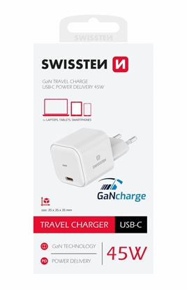 Attēls no Swissten GaN Travel Charger USB-C 45W