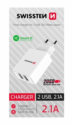 Attēls no Swissten Smart Travel Charger 2x USB 2.1A