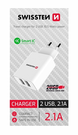 Picture of Swissten Smart Travel Charger 2x USB 2.1A