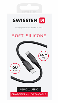 Attēls no Swissten Soft Silicone 60W Data Cable USB-C - USB-C 1.5m