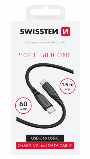 Picture of Swissten Soft Silicone 60W Data Cable USB-C - USB-C 1.5m