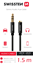 Attēls no Swissten Textile Audio Cable 3,5 mm (male) / 3,5 mm (female) / 1.5m