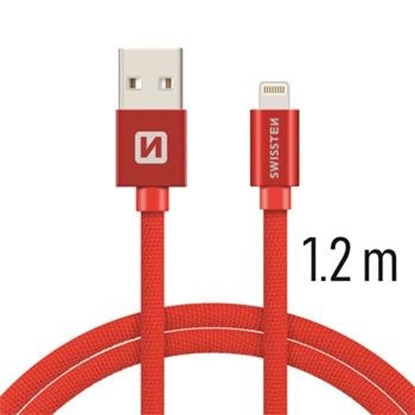 Attēls no Swissten Textile Fast Charge 3A Lightning Data and Charging Cable 1.2m
