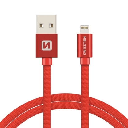 Attēls no Swissten Textile Fast Charge 3A Lightning Data and Charging Cable 3m