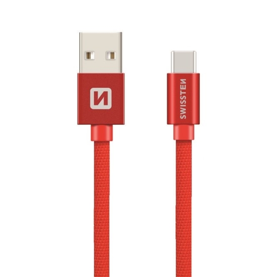 Изображение Swissten Textile Universal Quick Charge 3.1 USB-C Data and Charging Cable 1.2m