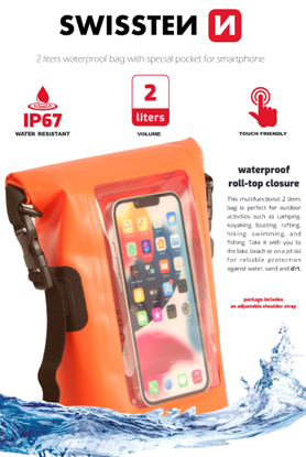 Attēls no Swissten Waterproof Universal Phone Case 2L