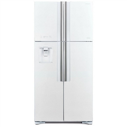 Picture of Hitachi | R-W661PRU1 (GPW) | Refrigerator | Energy efficiency class F | Free standing | Side by side | Height 183.5 cm | Fridge net capacity 396 L | Freezer net capacity 144 L | Display | 40 dB | Glass White