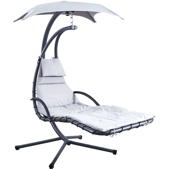 Picture of Šūpojošs šūpuļkrēsls ar lietussargu Lisabona gaiši pelēks