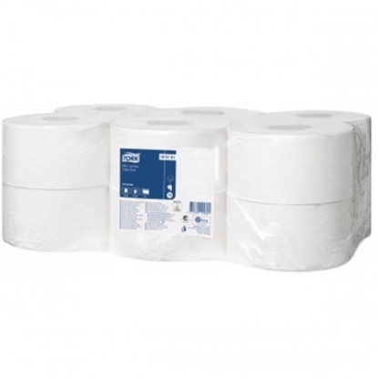 Изображение Toilet paper Tork Universal Mini Jumbo T2, 1-Ply, 240m, Recycled tissue, grey, 12pcs