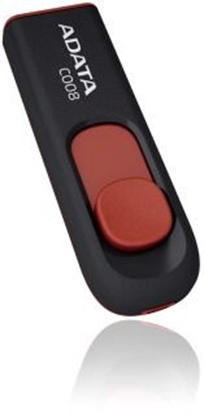 Изображение USB raktas ADATA C008 8GB, juodas-raudonas