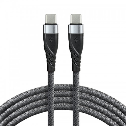 Attēls no USB-C PD 100cm everActive CBB-1PDG Power Delivery 3A cable with 60W fast charging support Nylon Grey