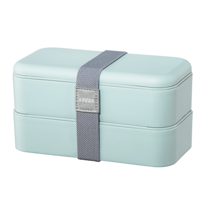 Изображение Xavax 2-piece lunch box, stacking, leak-proof, 500 ml per bento box, pastel blue