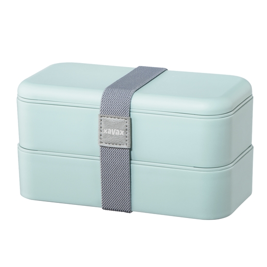 Picture of Xavax 2-piece lunch box, stacking, leak-proof, 500 ml per bento box, pastel blue