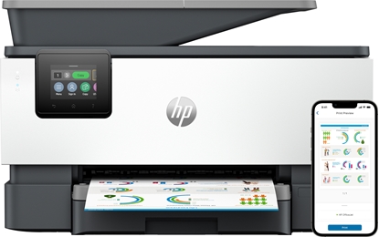 Picture of HP OfficeJet Pro 9120b All-in-One Printer, Color, Printer for Home and home office, Print, copy, scan, fax, Wireless; Two-sided printing; Two-sided scanning; Scan to email; Scan to pdf; Fax; Front USB flash drive port; Touchscreen; Print from phone or tab