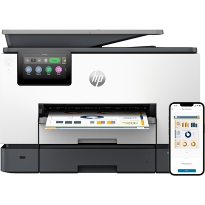 Attēls no HP OfficeJet Pro 9130b AIO All-in-One Printer - A4 Color Ink, Print/Copy/Dual-Side Scan/Fax, Automatic Document Feeder, Two Trays, LAN, WiFi, 25ppm, 2000 pages per month (replaces OfficeJet Pro 8730)