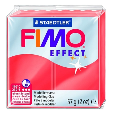 Picture of Cietējoša modelēšanas masa FIMO EFFECT, 57 g, caurspīdīgi sarkanā krāsa (translucen red)