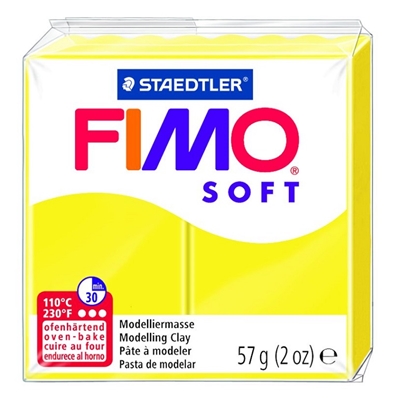 Изображение Cietējoša modelēšanas masa FIMO SOFT, 57 g, citronu dzeltenā krāsa (lemon yellow)