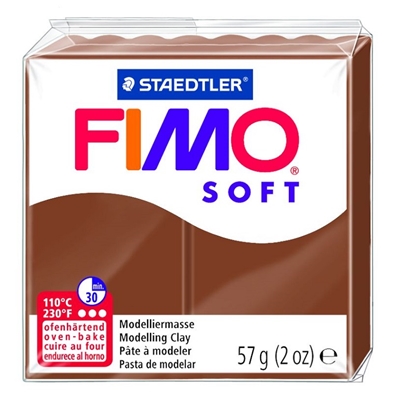 Изображение Cietējoša modelēšanas masa FIMO SOFT, 57 g, karameļu krāsa (caramel brown)