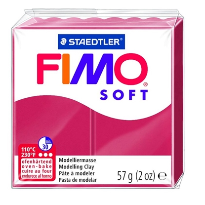 Picture of Cietējoša modelēšanas masa FIMO SOFT, 57 g, ķiršu krāsa (cherry red)