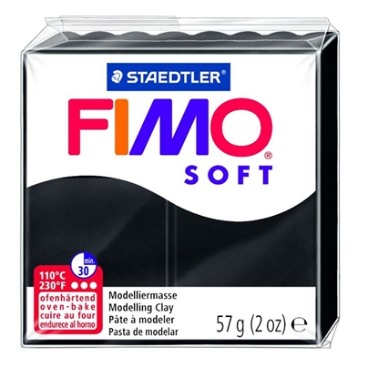 Изображение Cietējoša modelēšanas masa FIMO SOFT, 57 g, melnā krāsa