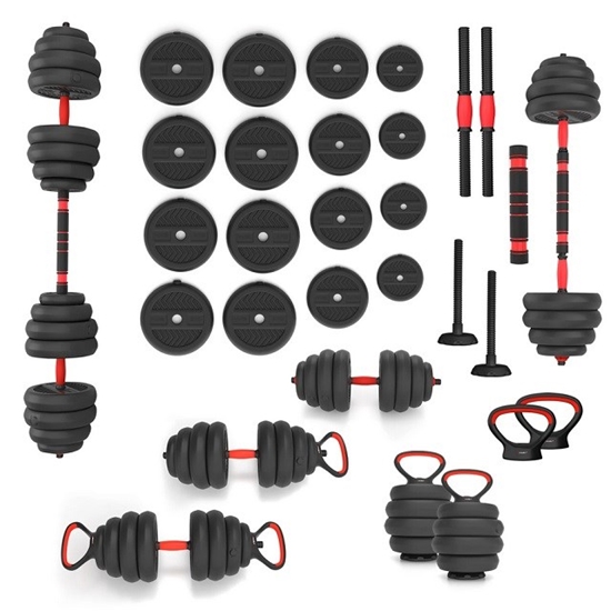 Изображение 6IN1 WEIGHT SET HMS SGN140 (BARBELL, DUMBBELL AND KETTLEBELL) 40KG